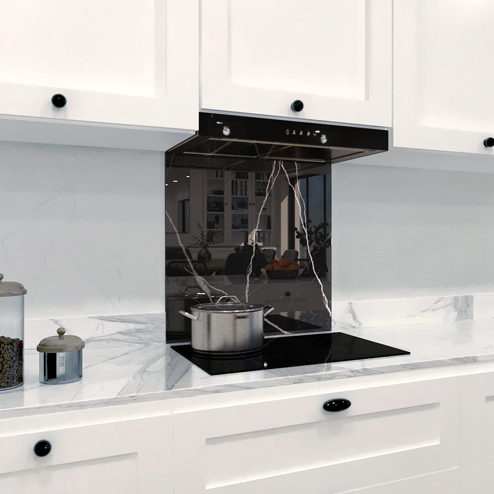 Silver - Black Calacatta Splashback