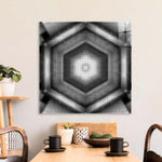 Abstract Halftone Hexagon Glass Wall Art - CreoGlass E-Shop