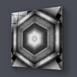 Abstract Halftone Hexagon Glass Wall Art - CreoGlass E-Shop