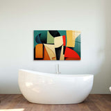 Grunge Abstract Geometric Shapes Glass Wall Art - CreoGlass E-Shop