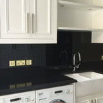 Jet Black Colour Glass Splashback - CreoGlass E-Shop