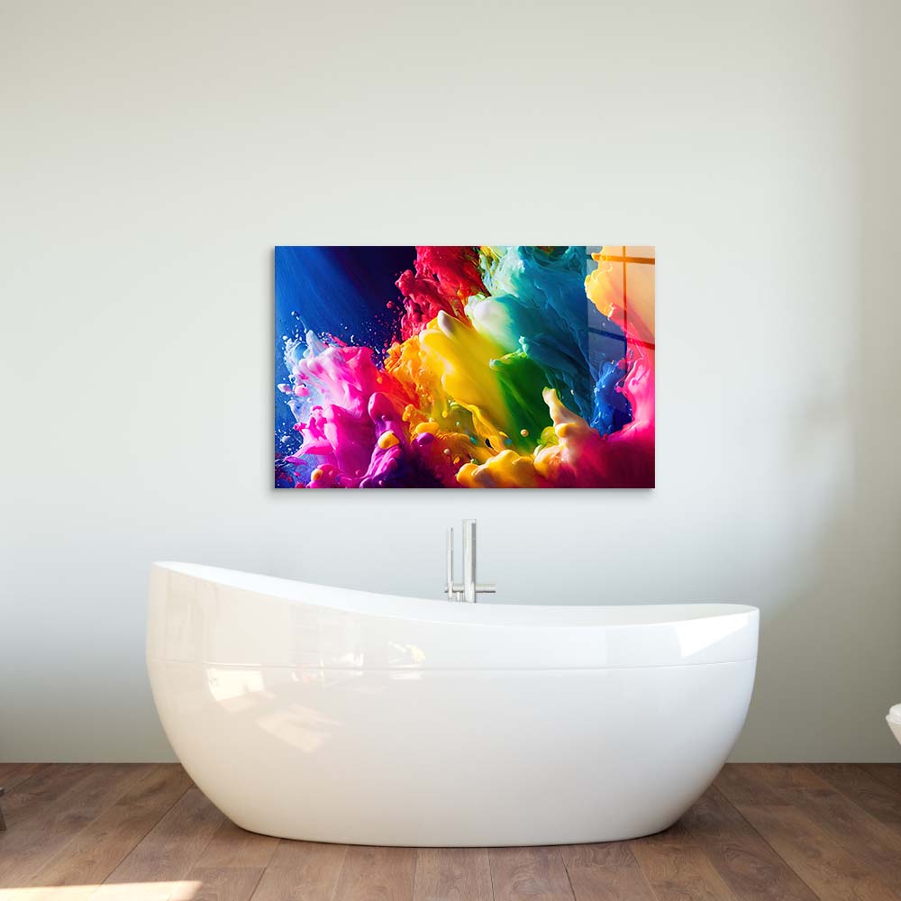 Rainbow Splash Glass Wall Art - CreoGlass E-Shop