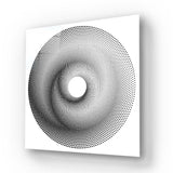 White Abstract Halftone Spiral Glass Wall Art - CreoGlass E-Shop