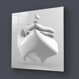 White Glossy Cube Glass Wall Art - CreoGlass E-Shop