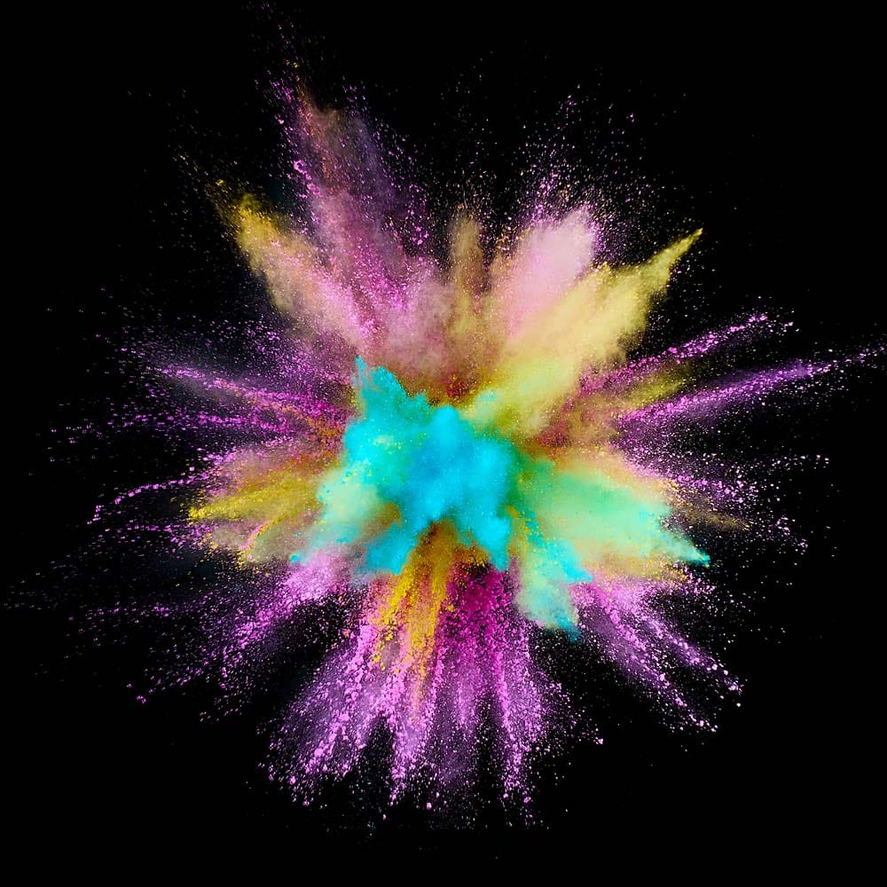 Colourful Explosion Glass Kitchen Splashback