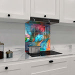 Colourful Leaves Glass Kitchen Splashback