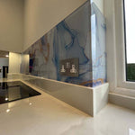 "Anne" - Blue Lilac - Liquid Ink Glass Splashback - CreoGlass E-Shop