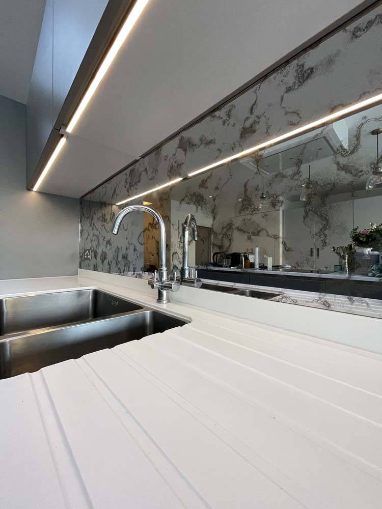 Antique Toughened Mirror - Silver - splashback - 8 - CreoGlass E-Shop