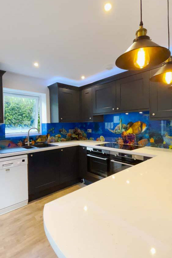 Aquarium Printed Glass Splashback - CreoGlass E-Shop