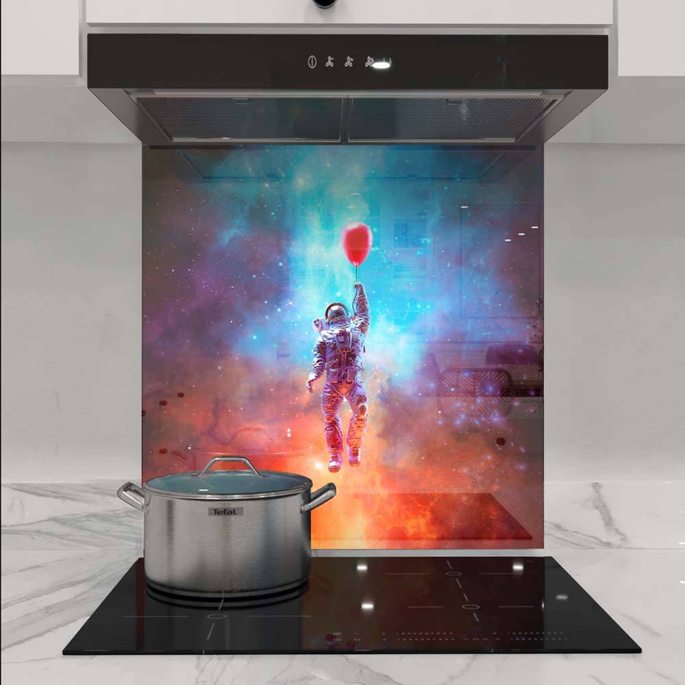 Astronaunt Printed Glass  Splashback - CreoGlass E-Shop