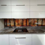 Autumn Forest Printed Landscape Glass Kitchen Splashback - CreoGlass E-Shop