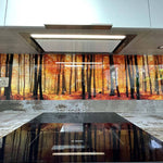 Autumn Forest Printed Landscape Glass Kitchen Splashback - CreoGlass E-Shop