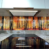 Autumn Forest Printed Landscape Glass Kitchen Splashback - CreoGlass E-Shop