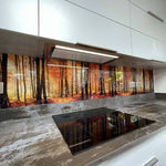 Autumn Forest Printed Landscape Glass Kitchen Splashback - CreoGlass E-Shop