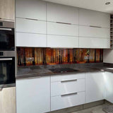 Autumn Forest Printed Landscape Glass Kitchen Splashback - CreoGlass E-Shop