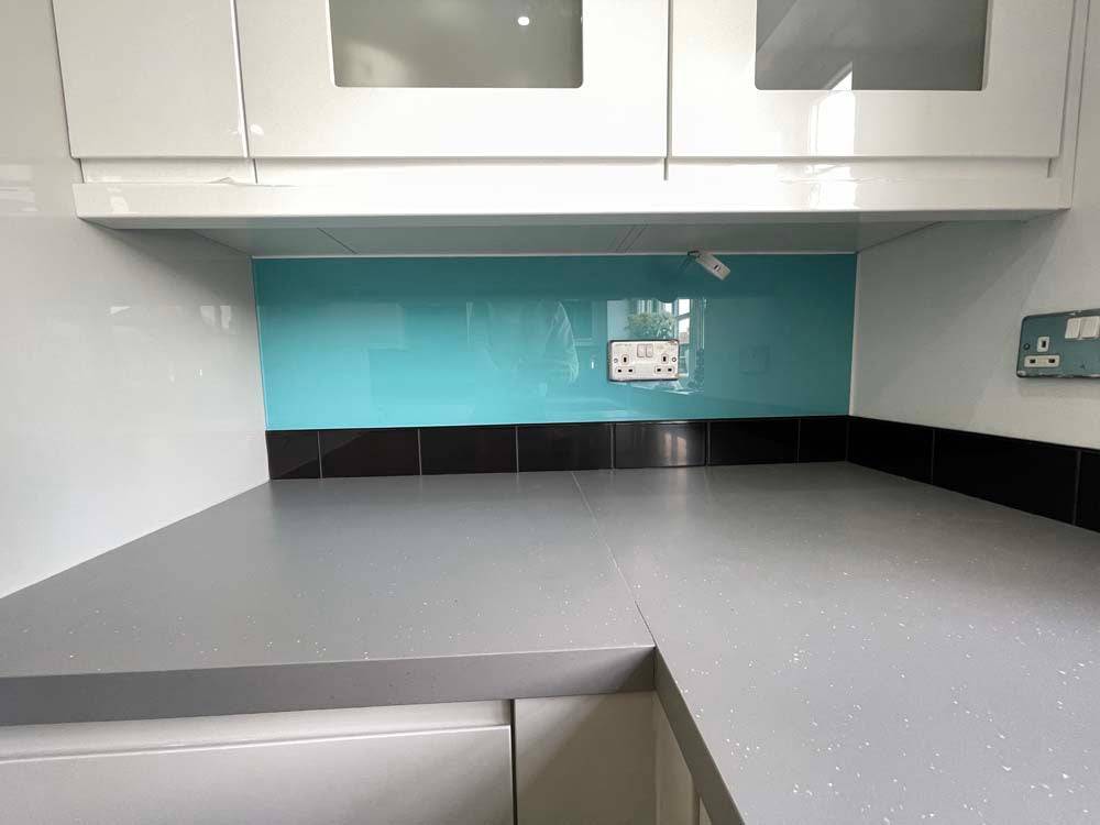 Blue Diamond Colour Glass Splashback - CreoGlass E-Shop