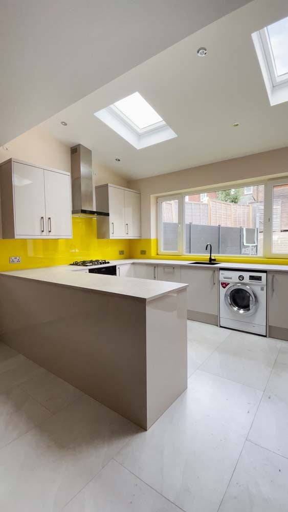 Canary Yellow Colour Glass Splashback - CreoGlass E-Shop