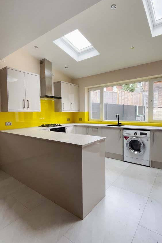 Canary Yellow Colour Glass Splashback - CreoGlass E-Shop