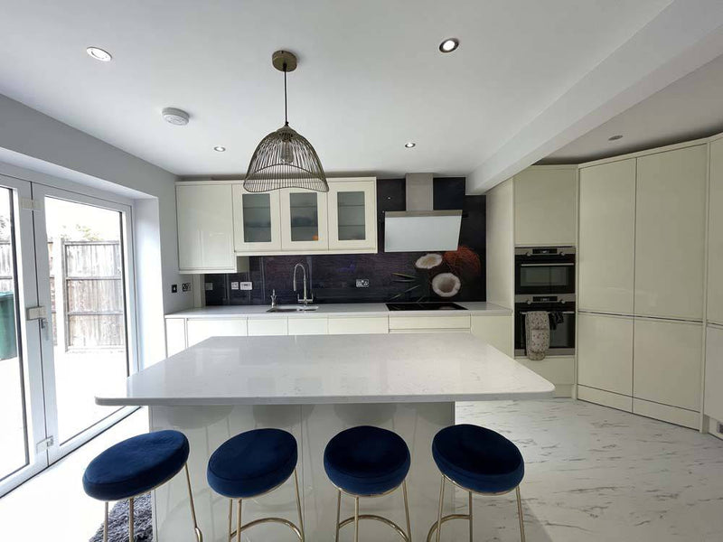 Coconut Printed Glass Kitchen Splashback - CreoGlass E-Shop