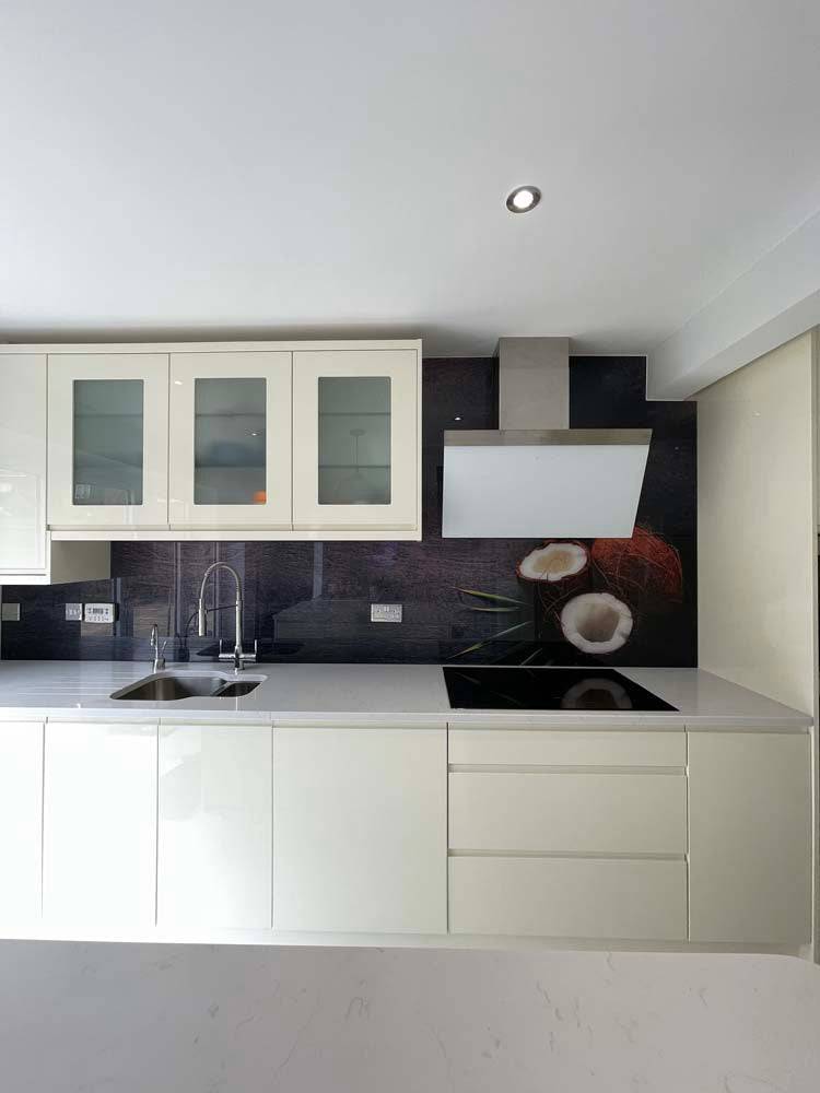 Coconut Printed Glass Kitchen Splashback - CreoGlass E-Shop