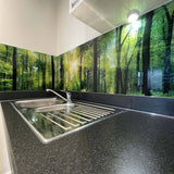 Green Forest Printed Landscape Glass Splashback - CreoGlass E-Shop