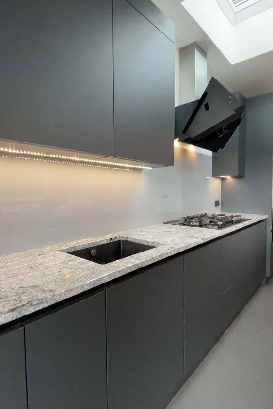 Grey Colour Glass Splashback - CreoGlass E-Shop