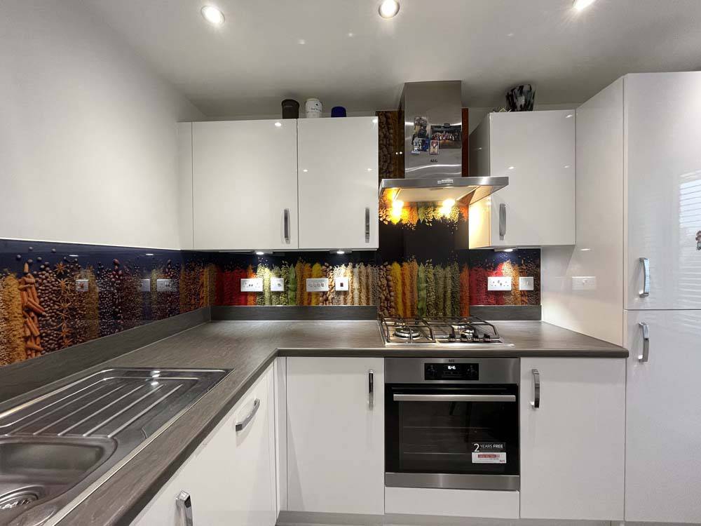 Herbs and Spices Printed Glass Kitchen Splashback - CreoGlass E-Shop