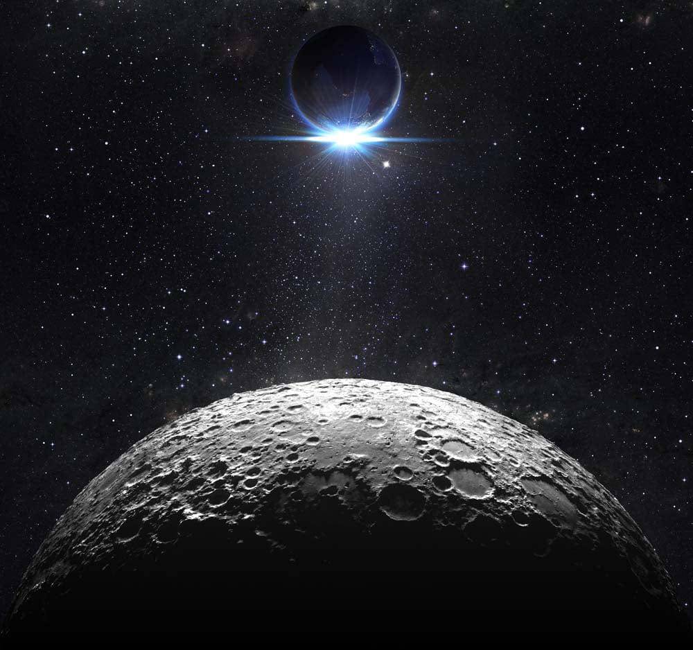 Moon and Earth Eclipse Printed Glass Splashback - CreoGlass E-Shop