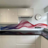 Multi-Coloured Printed Wave Glass Splashback - CreoGlass E-Shop