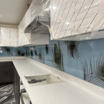 Peacock Print Glass Kitchen Splashback - CreoGlass E-Shop