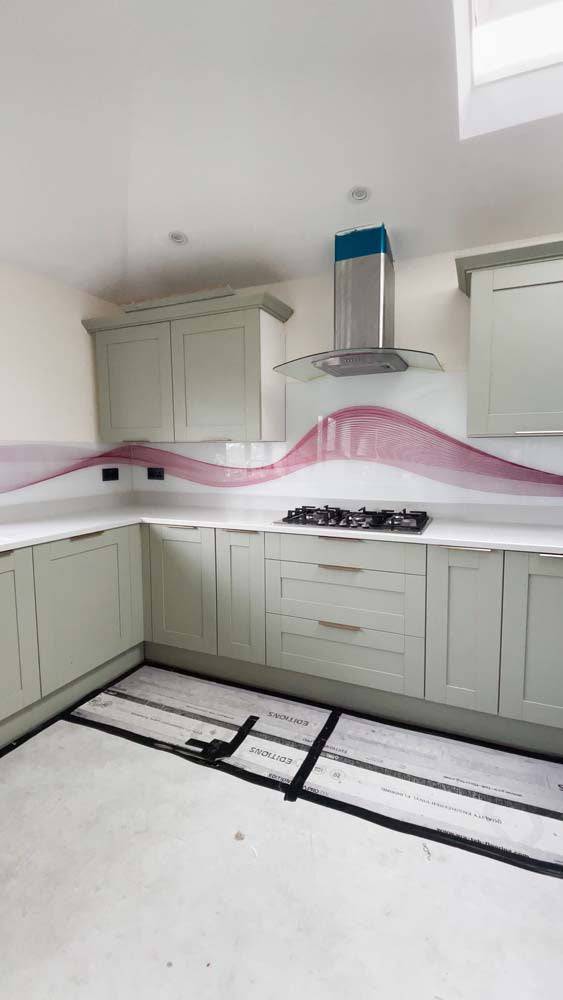 Pink Wave Printed Glass Splashback - CreoGlass E-Shop