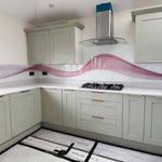 Pink Wave Printed Glass Splashback - CreoGlass E-Shop