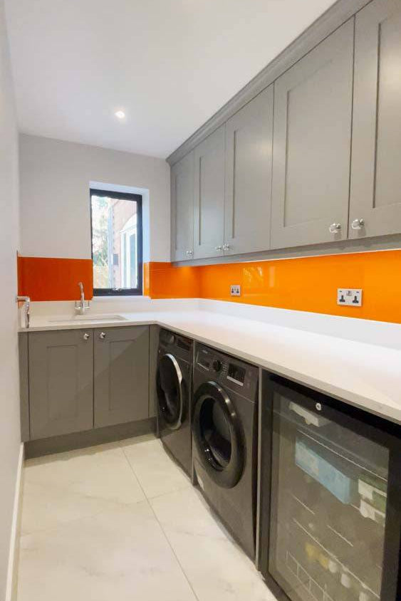 Pure Orange Colour Glass Splashback - CreoGlass E-Shop