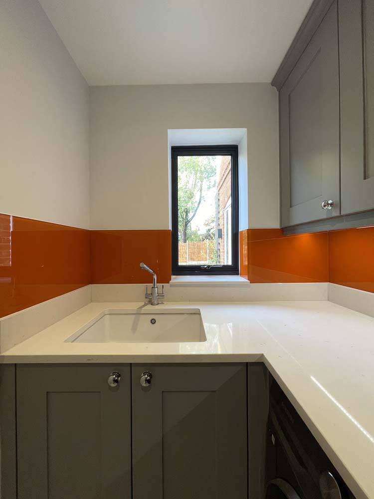 Pure Orange Colour Glass Splashback - CreoGlass E-Shop