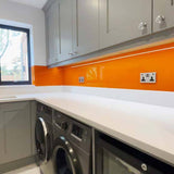 Pure Orange Colour Glass Splashback - CreoGlass E-Shop