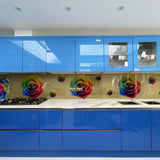 Rainbow Roses Printed Glass Kitchen Splashback - CreoGlass E-Shop