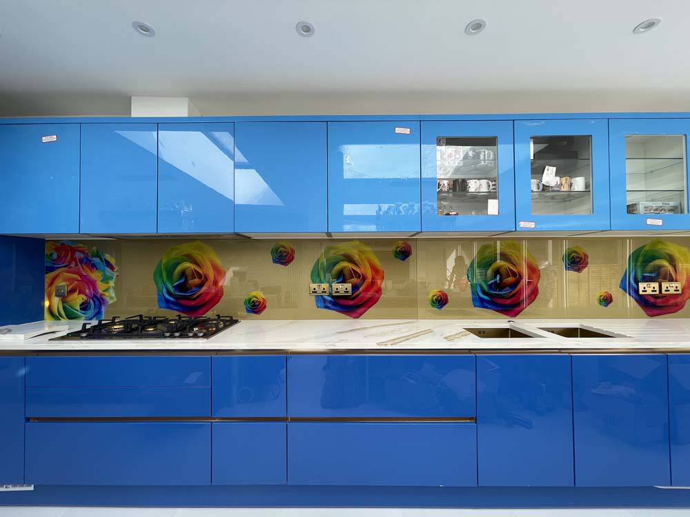 Rainbow Roses Printed Glass Kitchen Splashback - CreoGlass E-Shop
