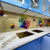 Rainbow Roses Printed Glass Kitchen Splashback - CreoGlass E-Shop