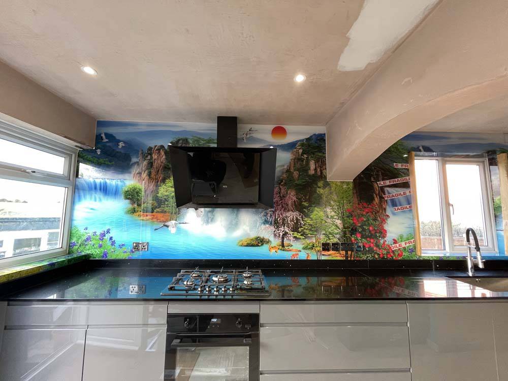 Rainforest Waterfall Printed Glass Kitchen Splashback - CreoGlass E-Shop