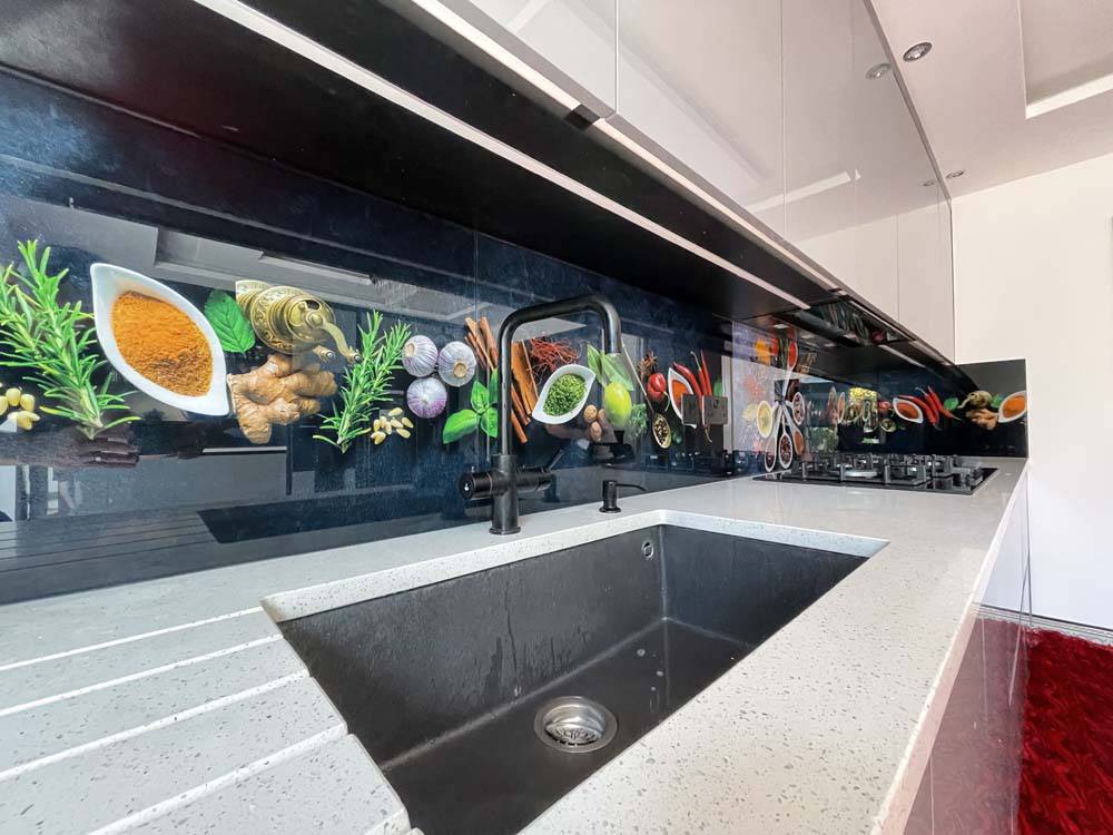 Spices And Vegetables Printed Glass Splashback - CreoGlass E-Shop