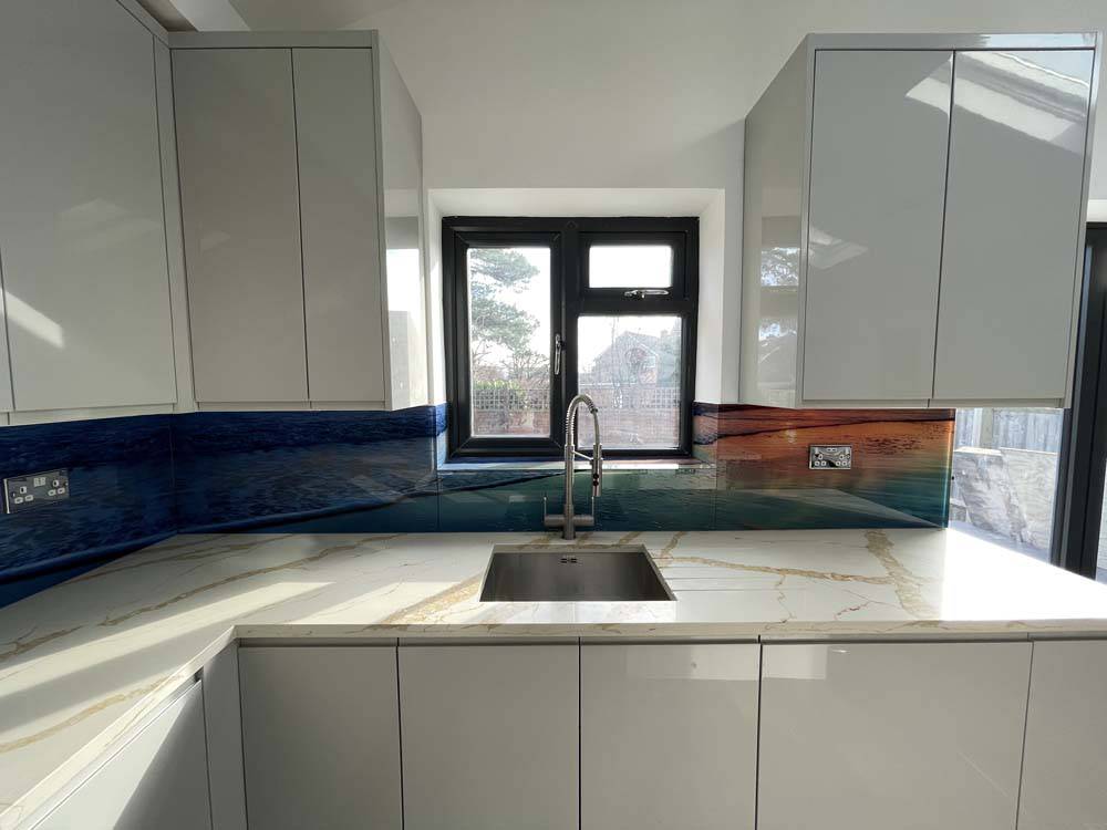 Sunset Beach Printed Glass Kitchen Splashback - CreoGlass E-Shop
