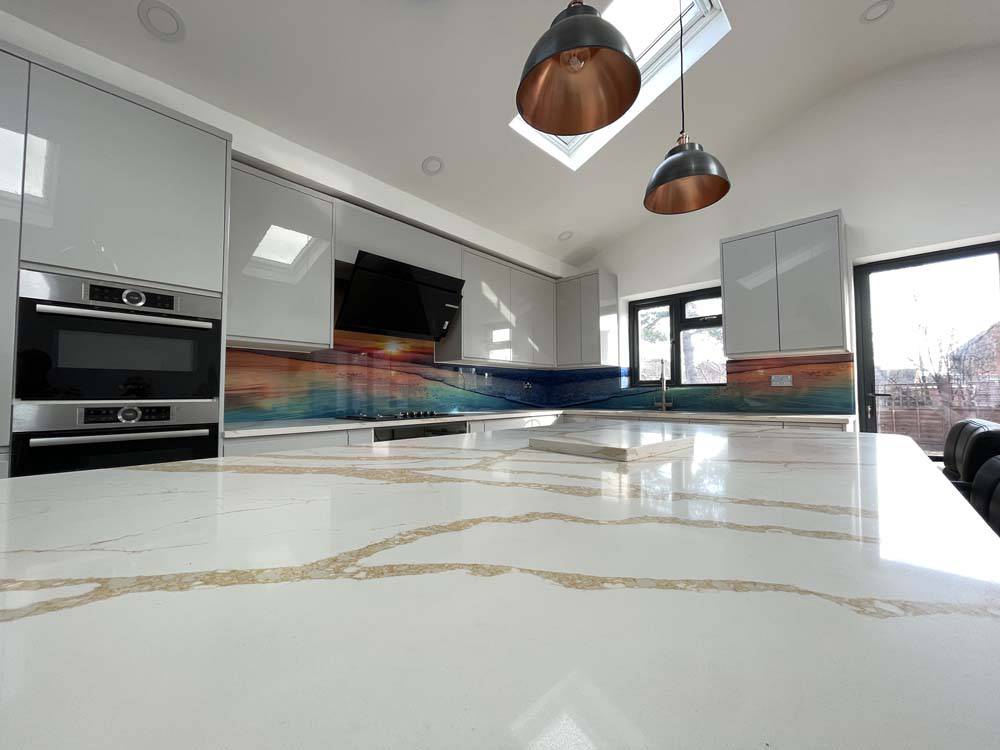 Sunset Beach Printed Glass Kitchen Splashback - CreoGlass E-Shop