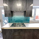 Teal to White- Gradient - Splashback - CreoGlass E-Shop