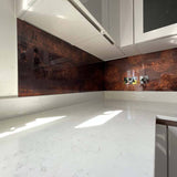 Textured Copper Printed Glass Kitchen Splashback - CreoGlass E-Shop