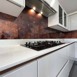 Textured Copper Printed Glass Kitchen Splashback - CreoGlass E-Shop