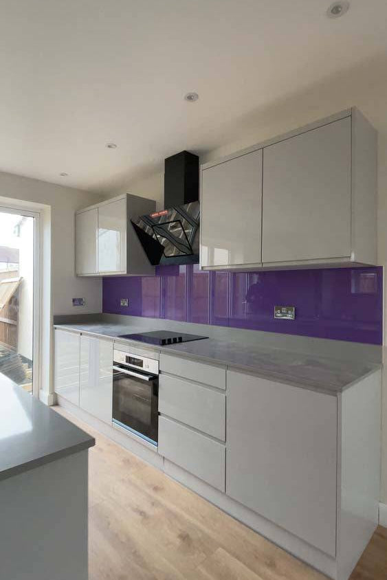 Violet Colour Glass Splashback - CreoGlass E-Shop
