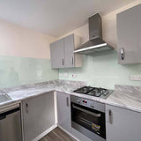 White Green Colour Glass Splashback - CreoGlass E-Shop