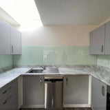White Green Colour Glass Splashback - CreoGlass E-Shop