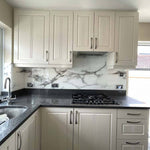 White Printed Marble Glass Splashback - CreoGlass E-Shop
