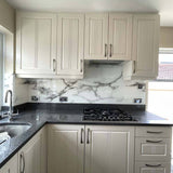 White Printed Marble Glass Splashback - CreoGlass E-Shop